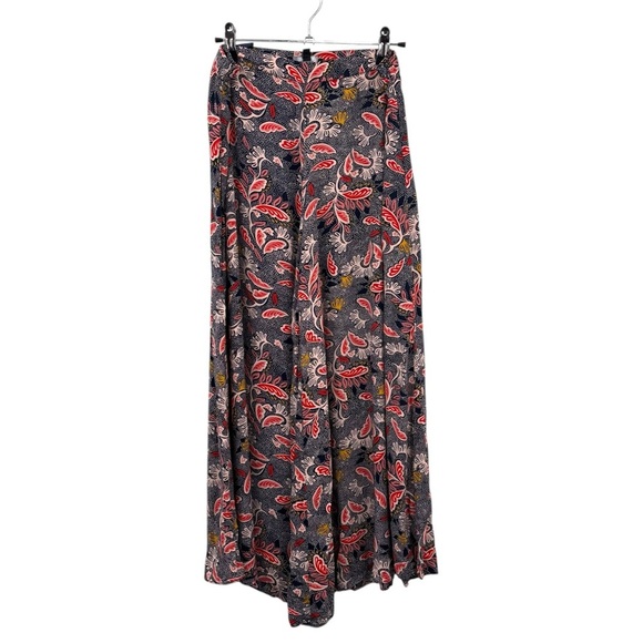 Aakaa Size Large High-Waisted Wide-Leg Floral Print Crop Pants - Picture 2 of 7